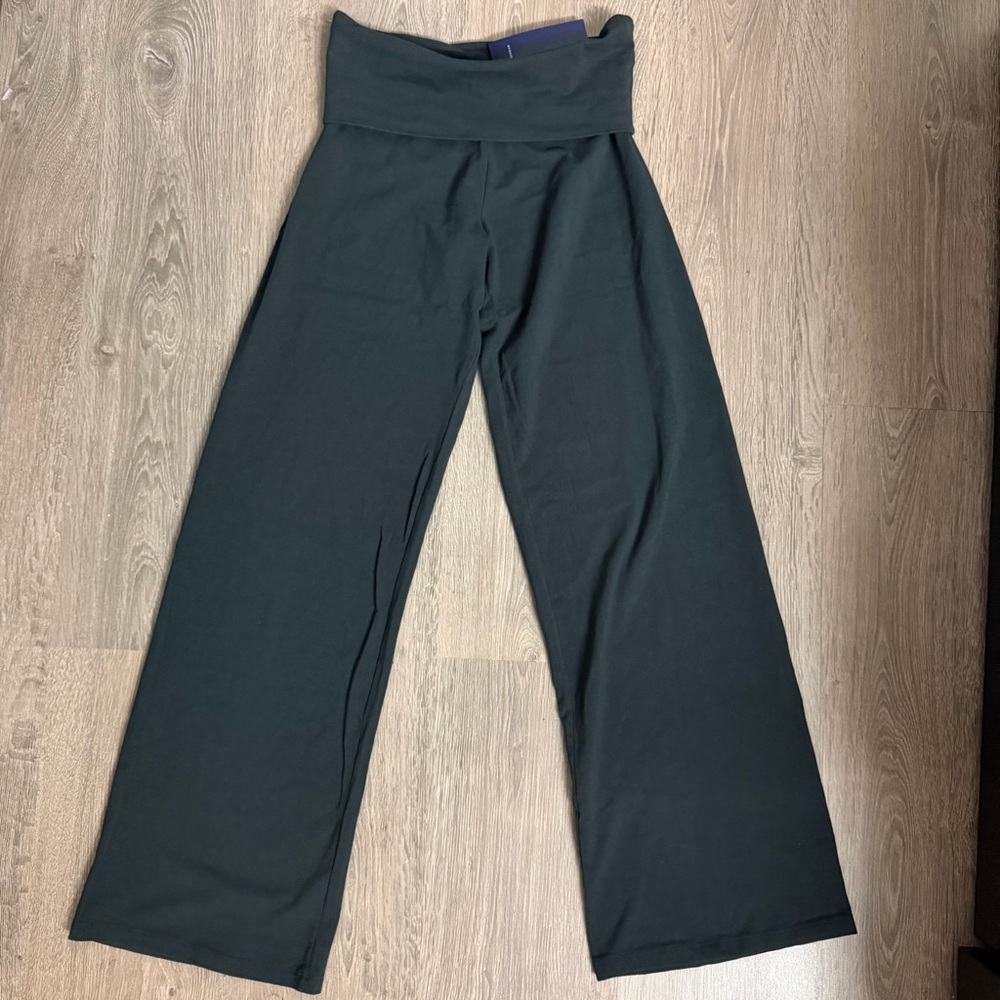Priscilla Wide Leg Black Foldover Pants